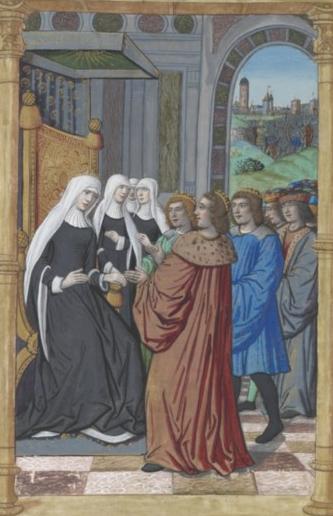 Partage du royaume de Clovis devant sainte Clotilde
